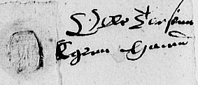Eget segl benyttet 27. juli 1623 (Vedlegg x til Fogderegnskap Moss 1623-24)
